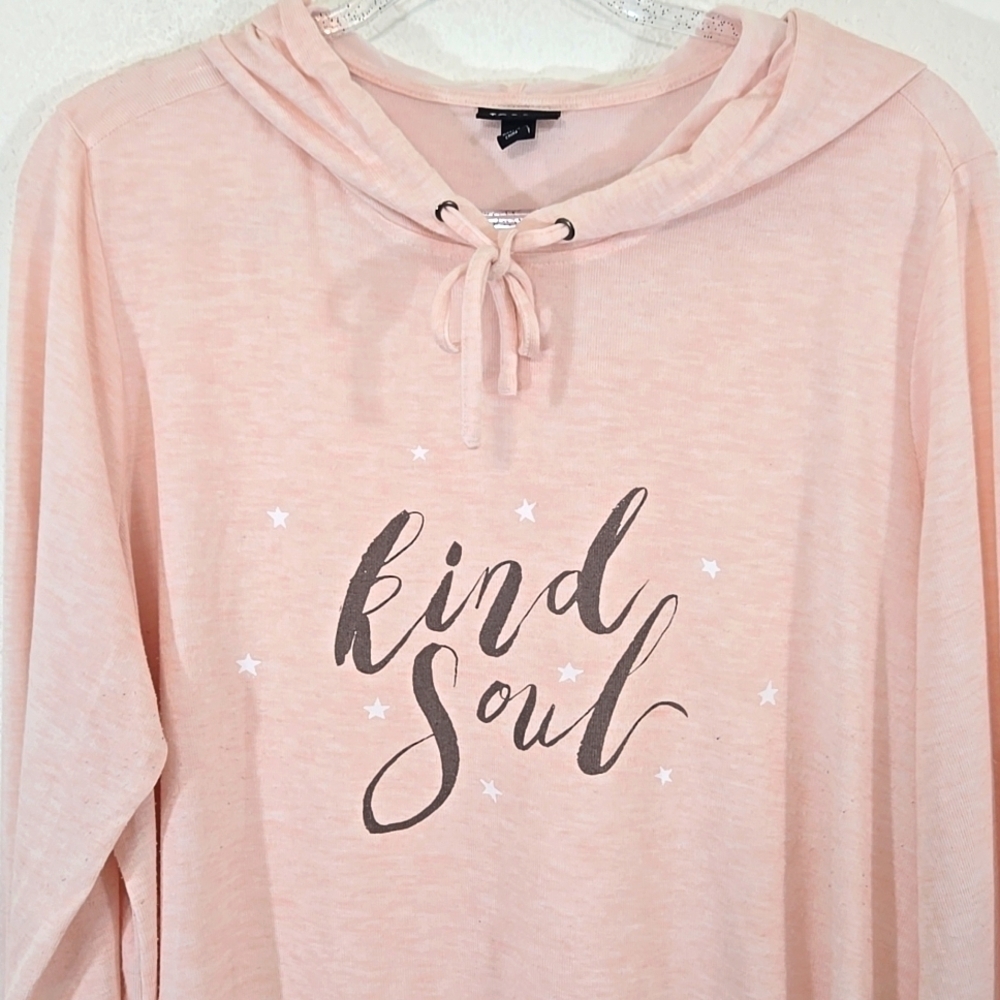 Torrid Kind Soul Light Pink Comfy Soft Lightweight Hooded Top, size 2 - Picture 2 of 5